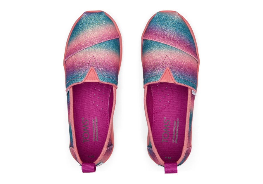 トムス ユース アルパルガータ グリッター ピンク グラデーション