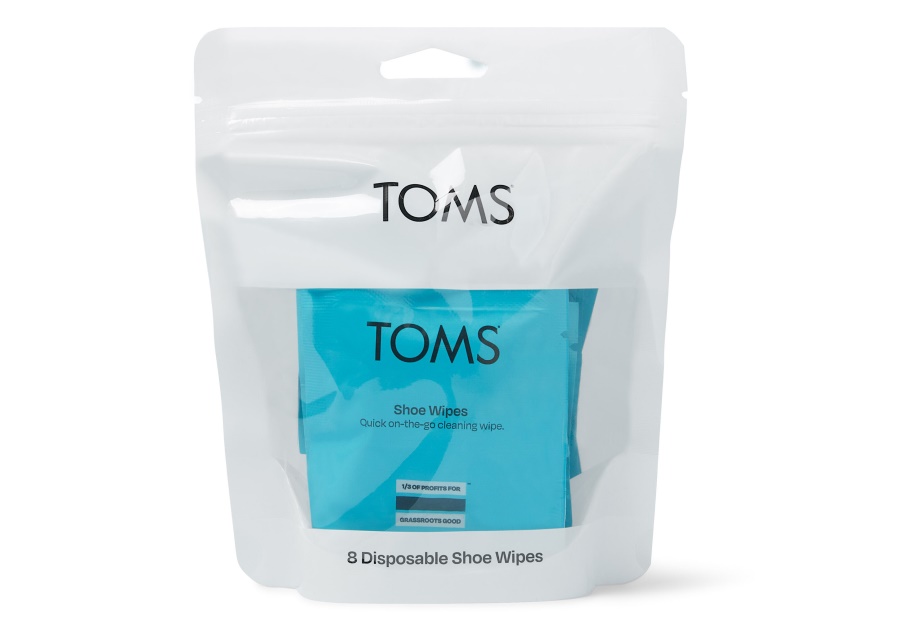 Toms Toms Shoe Cleaning Wipes 8 Pack White