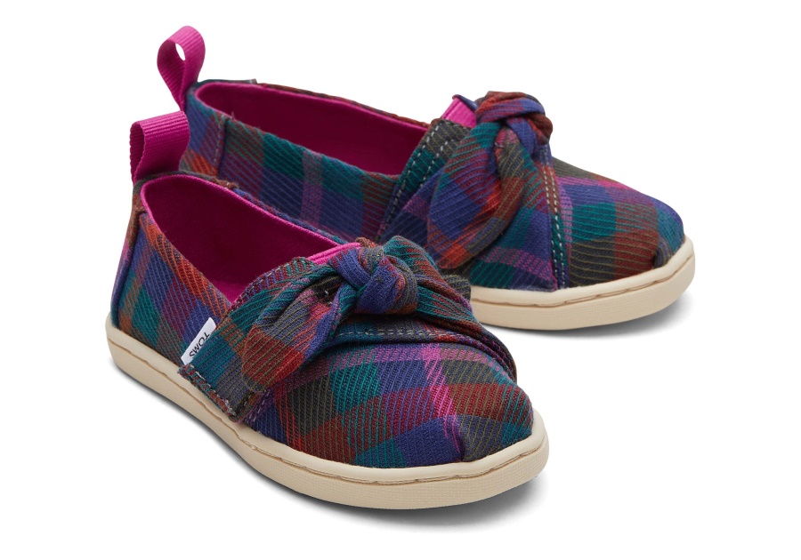 トムズ タイニー アルパルガタ チェック柄 ボウチェック柄 フクシア